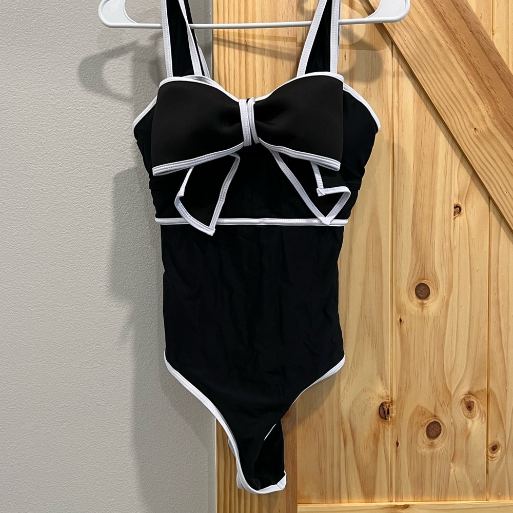 Black & white vintage style one piece